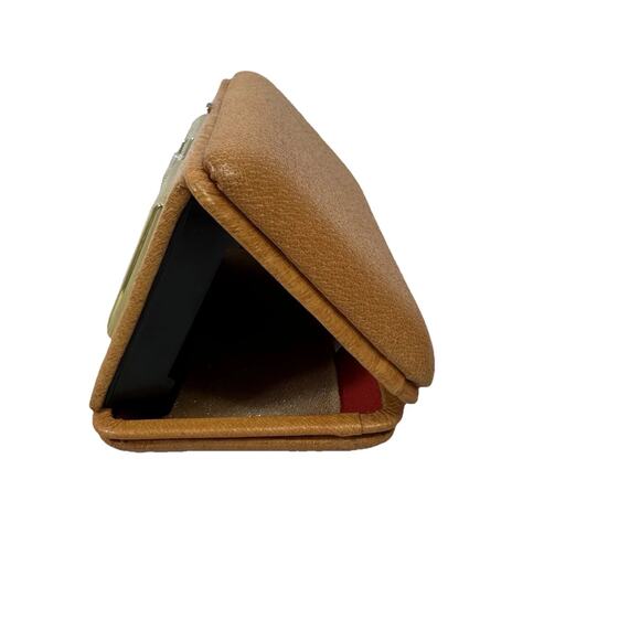 Vintage Portable Traveling Radio Transistor Alarm Clock with Cognac Leather Case - Picture 3 of 16